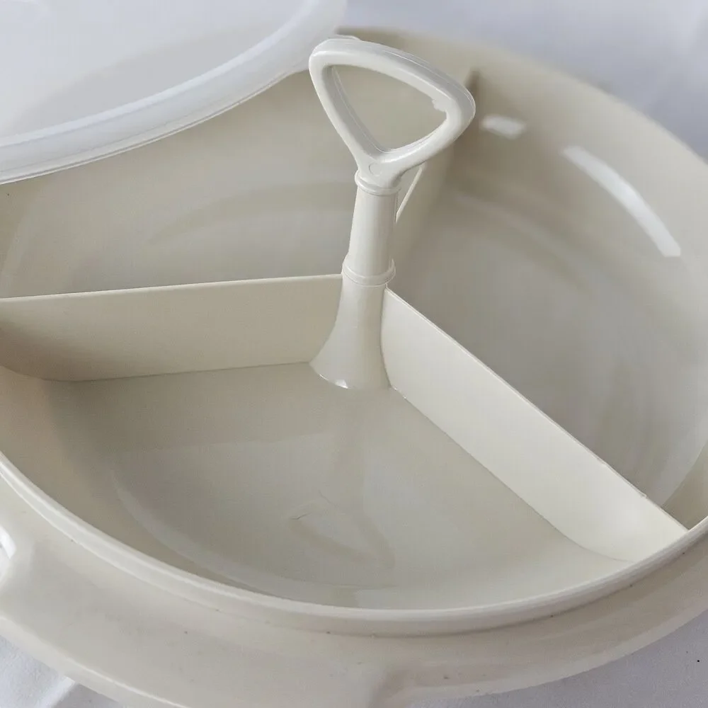 VINTAGE 3 piece Tupperware Suzette Relish Party Serving Dish Tray‎ 608-4
